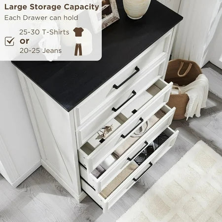 ACCOHOHO 5-Tier Storage Dresser, White