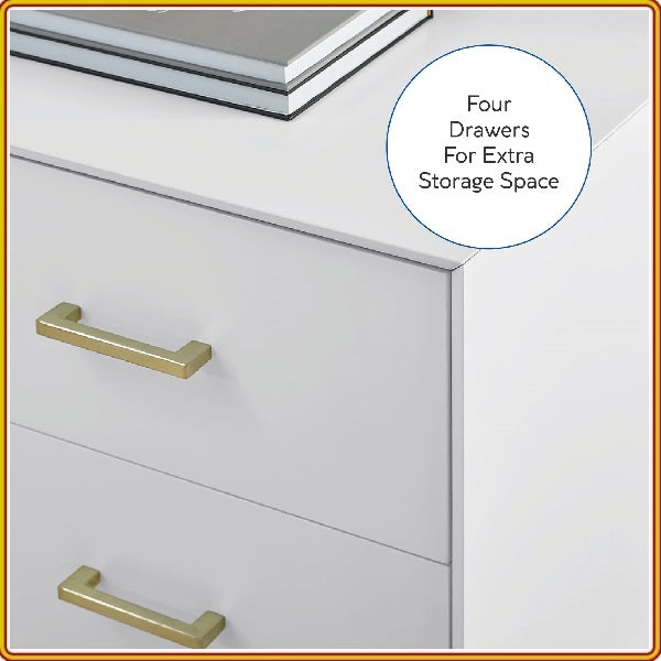 Classic Brands Canton 4 Drawer Wood Dresser - White