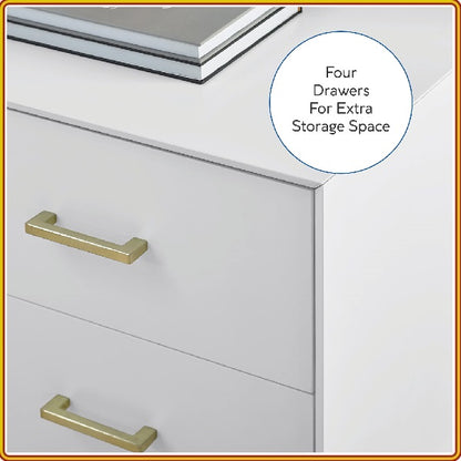 Classic Brands Canton 4 Drawer Wood Dresser - White