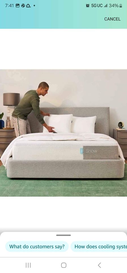 Casper Sleep Snow Mattress, King Medium Firm Memory