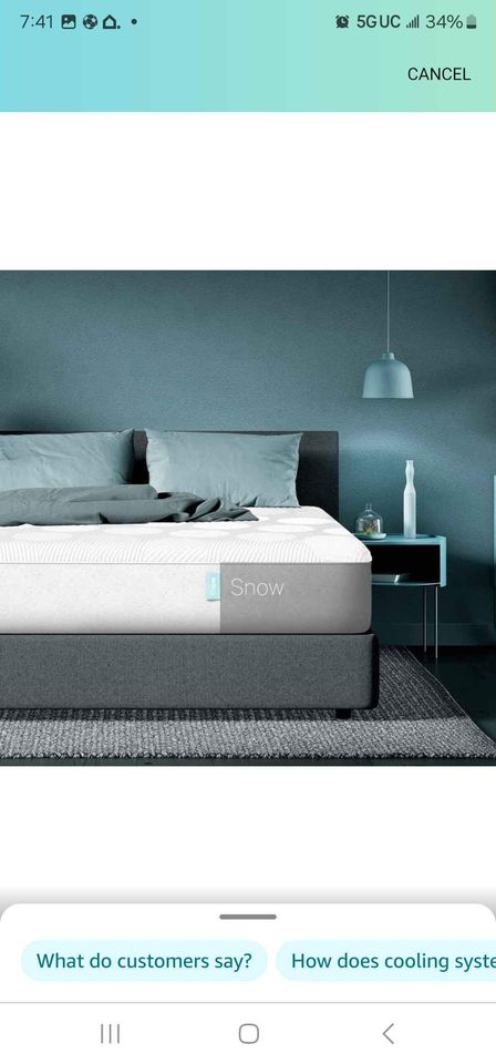 Casper Sleep Snow Mattress, King Medium Firm Memory