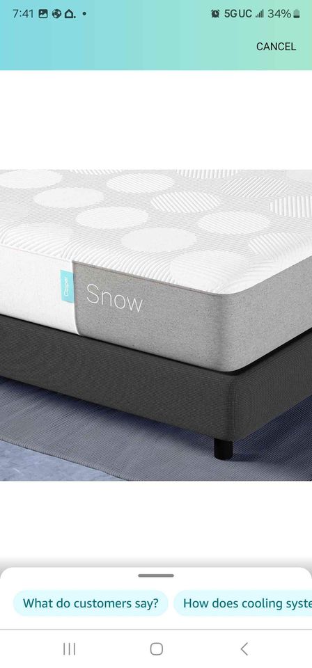 Casper Sleep Snow Mattress, King Medium Firm Memory