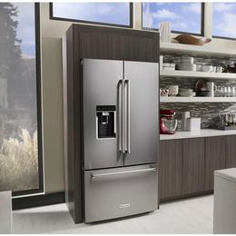 KitchenAid - 23.8 Cu. Ft. French Door Counter-Depth Refrigerator - Stainless Stee