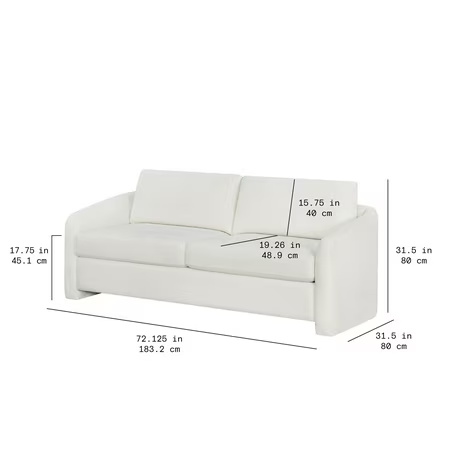 Drew 72.2" Sofa by Drew Barrymore, Cream Bouclé