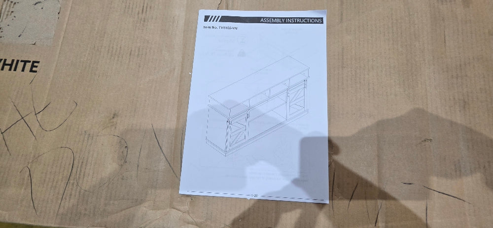 MAYEERTY 65” TV Stand with Sliding Door, White