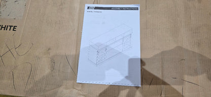 MAYEERTY 65” TV Stand with Sliding Door, White