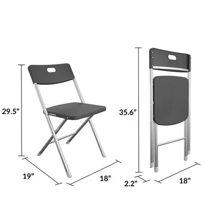 Mainstays Folding Chair, Resin Seat/Back, 4-Pack
