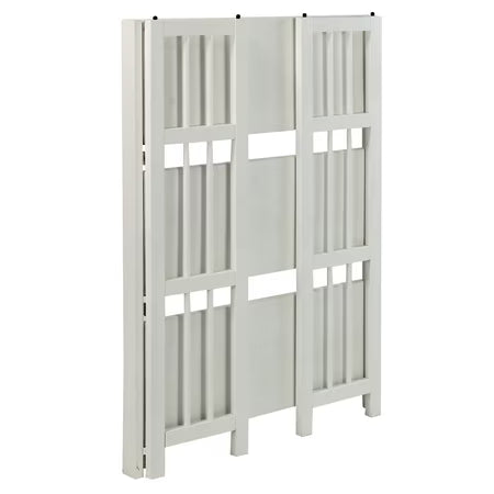 3-Shelf Folding Bookcase 27.5" Wide-White