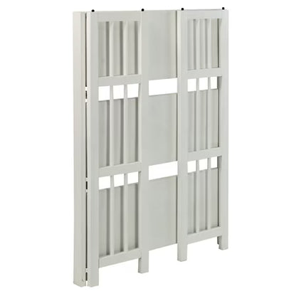 3-Shelf Folding Bookcase 27.5" Wide-White