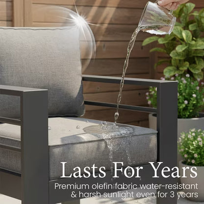 LayinSun Aluminum Outdoor Loveseat, 2-Seater