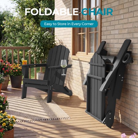 Folding Adirondack Chair (Set of 2) Black