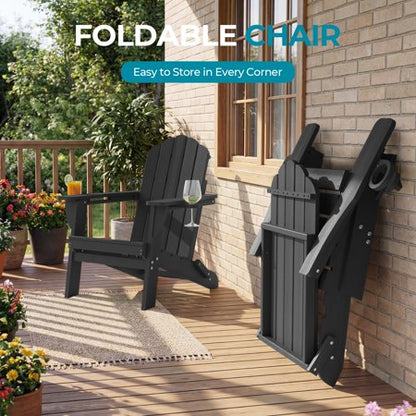 Folding Adirondack Chair (Set of 2) Black