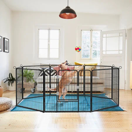 Waleaf Heavy Duty Dog Playpen for Outdoor, 8 Panels 24/32/40 Height x 32 Width,Portable Dog Playpen Puppy Playpen for Large Dog Exercise Pen for Indoor Outdoor,Pet Playpen Fence for Yard,RV