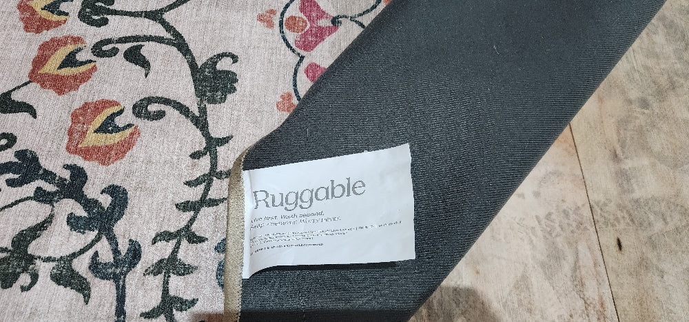 Ruggable Flatwoven Washable Suzani Runner Rug, 2' 6 x 7'