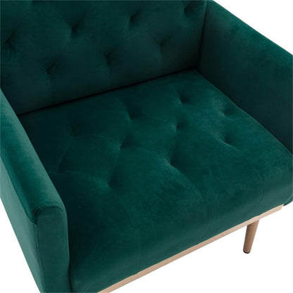 SZLIZCCC Square Velvet Accent Chair, Golden Metal Leg Single Sofa Chair