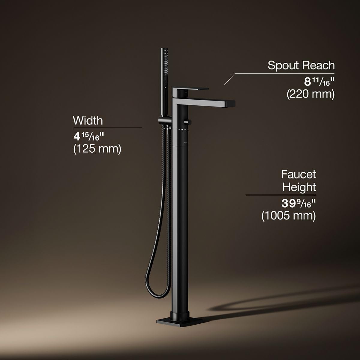 KOHLER Parallel Matte Black Bathtub Faucet
