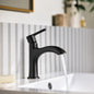 Moen Idris One-Handle Bathroom Faucet – Modern Deck Mount with Push-Down Drain – Optional 3-Hole Deckplate – 1.2 GPM (Matte Black)
