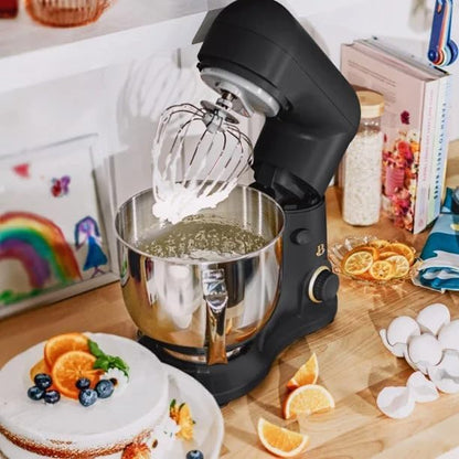 Beautiful 5.3 QT Stand Mixer w/Tilt-Head Design, Stainless Bowl, 300-Watt Power, 12-Speed Control, Includes Beater, Dough Hook, Whisk, Splash Shield (Black Sesame)