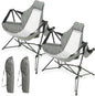 Folding Camping Chairs Set of 2, Portable Grey
