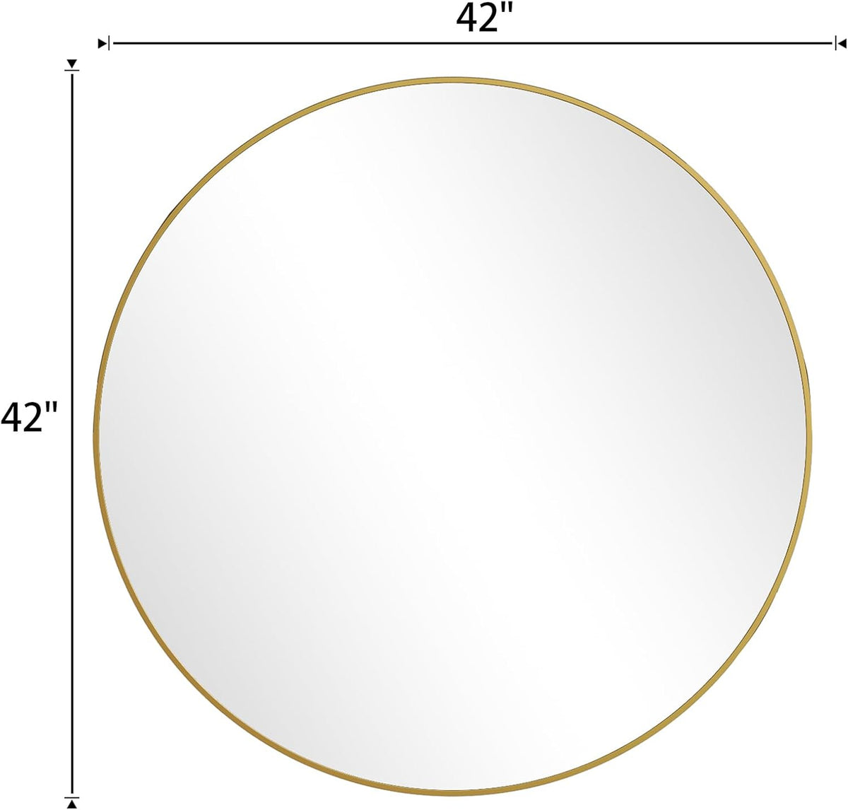 Beautypeak 42-Inch Round Mirror, Gold