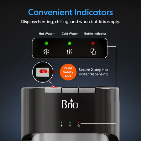 Brio Bottom Load Water Cooler: Hot/Cold/Room