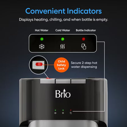 Brio Bottom Load Water Cooler: Hot/Cold/Room