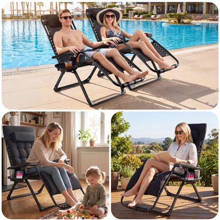 SUGIFT Zero Gravity Chair, Recliner, Black