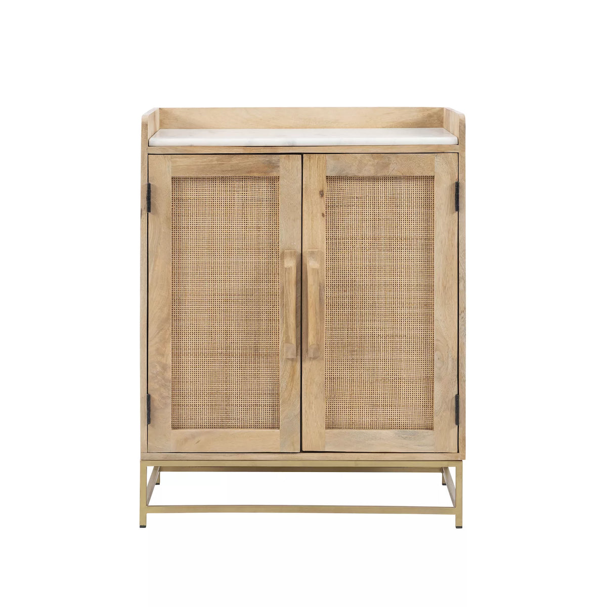 Linon Janie Rattan Sliding 2-Door Console BAR CABINET