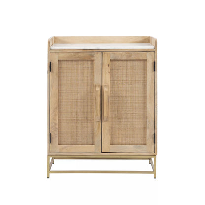 Linon Janie Rattan Sliding 2-Door Console BAR CABINET