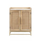 Linon Janie Rattan Sliding 2-Door Console BAR CABINET