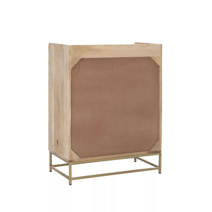Linon Janie Rattan Sliding 2-Door Console BAR CABINET