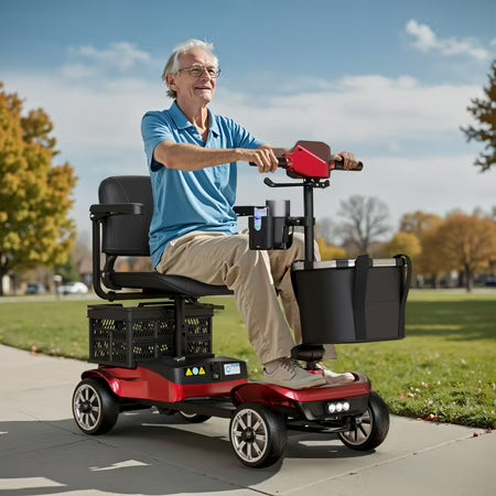 EAGLOG 4-Wheel Mobility Scooter, Battery, Red