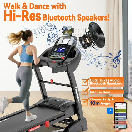 Famistar 5.1HP Folding Treadmill, Incline, App