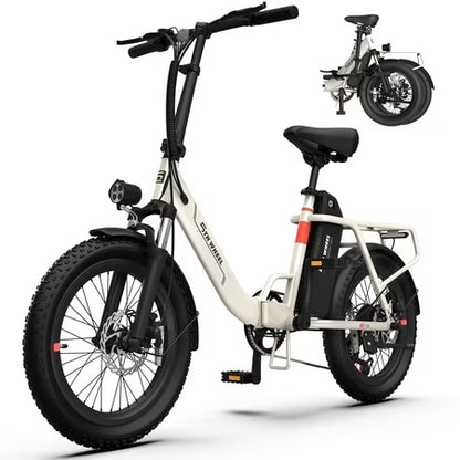 5TH W11B-W 20" Fat Tire E-Bike, 500W, 7spd