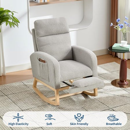 TROPOW Nursing Rocking Chair with Footrest