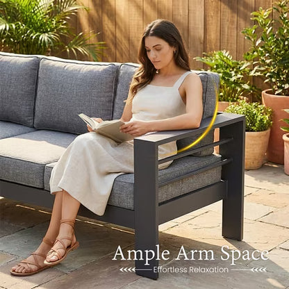 LayinSun Aluminum Outdoor Loveseat, 2-Seater