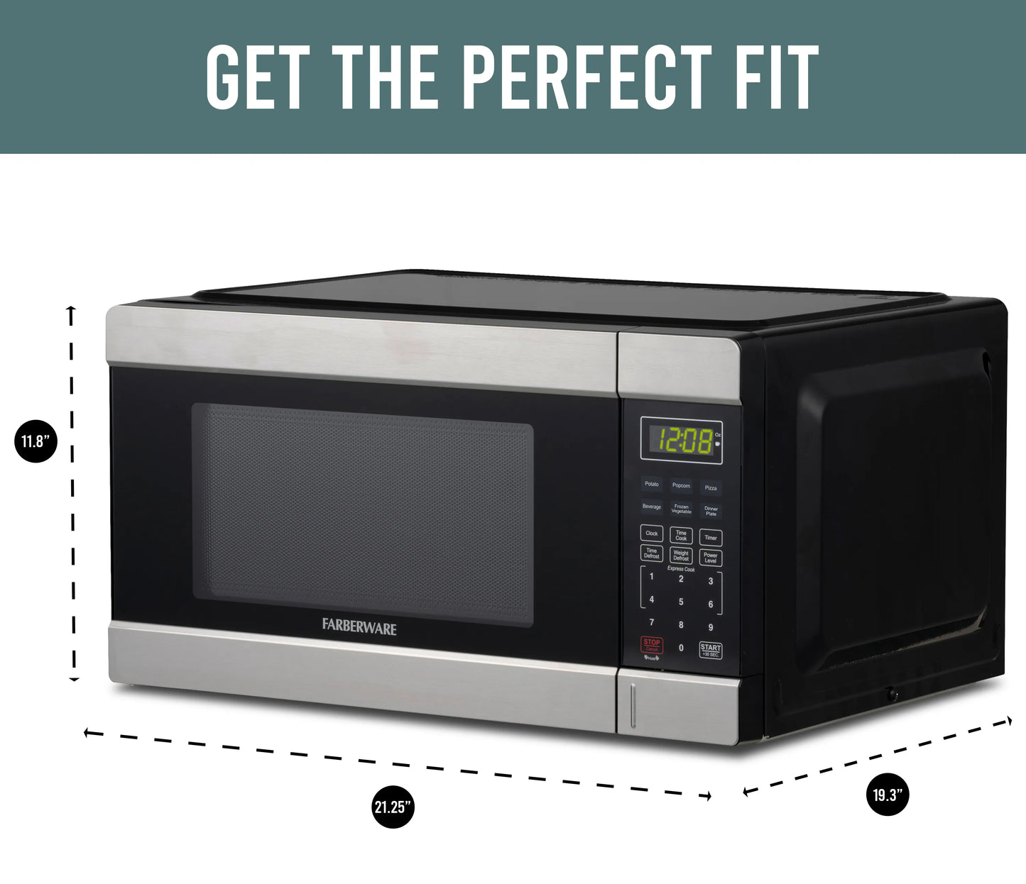 Farberware 1.3-cu ft Medium 1000-Watt Countertop Microwave (Stainless Steel)