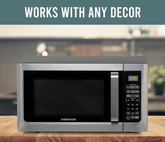 Farberware 1.3-cu ft Medium 1000-Watt Countertop Microwave (Stainless Steel)