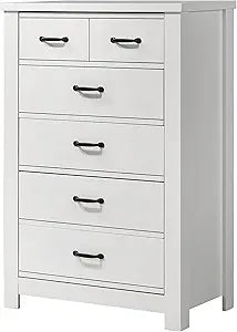 Cassini White 5-Drawer Chest