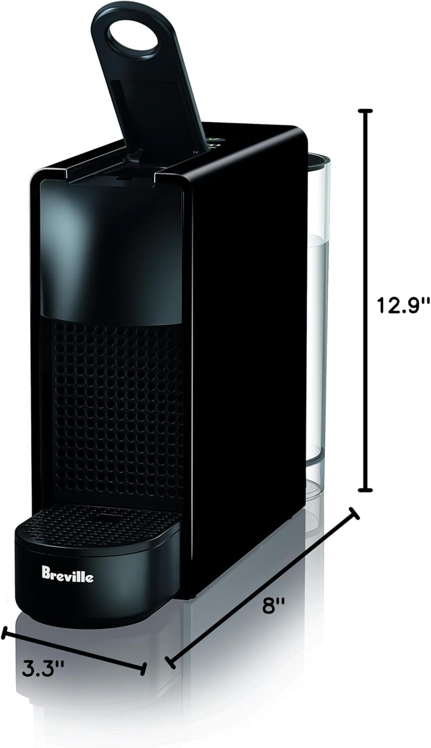 Nespresso - Essenza Mini Black by Breville with Aeroccino3 - Piano Black
