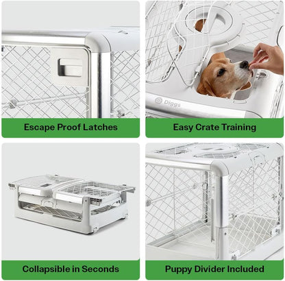 DIGGS Revol Collapsible Dog Crate (Ash)