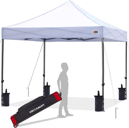 NEW ABCCANOPY Patio Pop Up Canopy Tent 10x10 Commercial-Series (White)