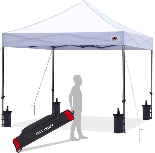 NEW ABCCANOPY Patio Pop Up Canopy Tent 10x10 Commercial-Series (White)