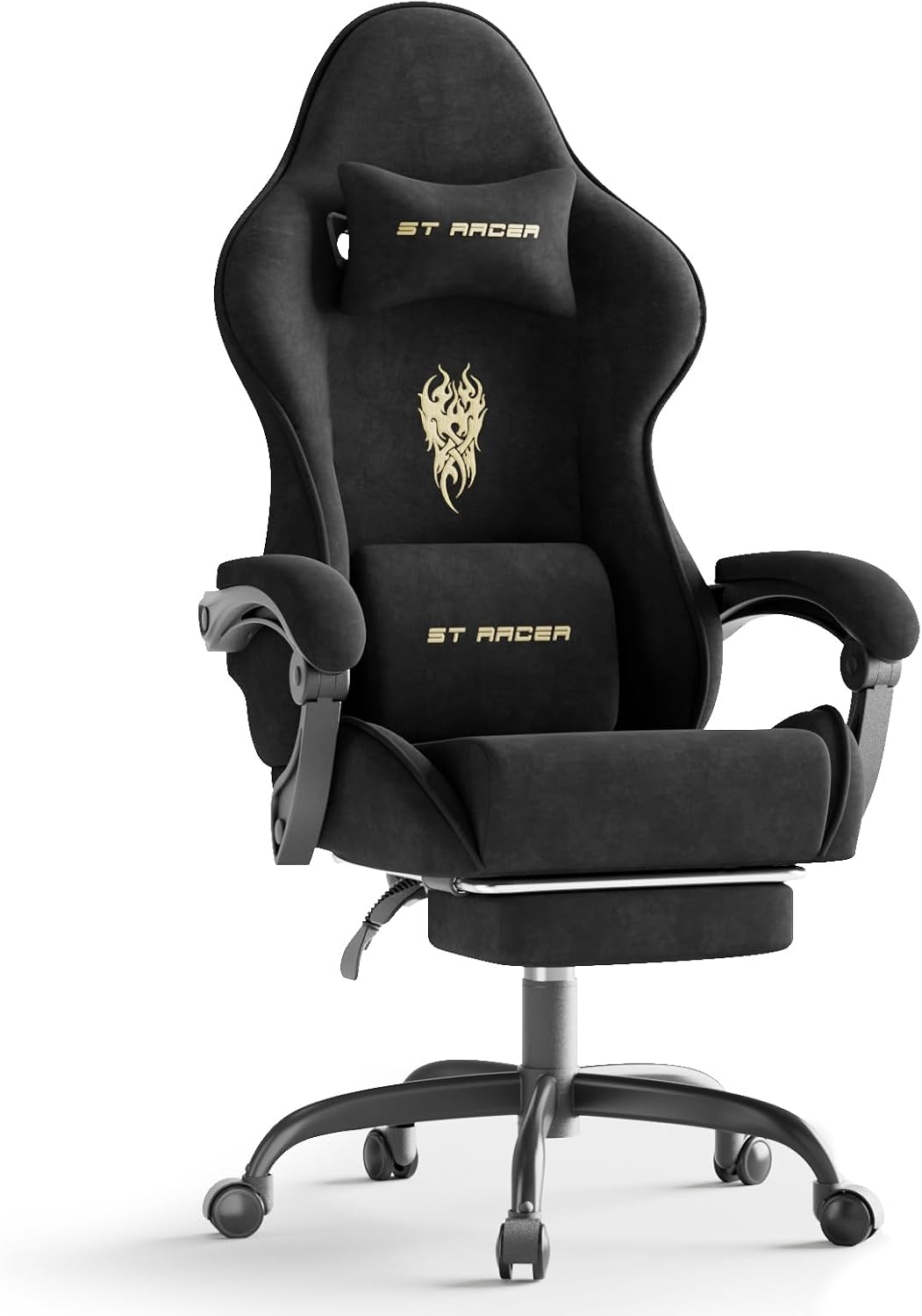 Ferghana Velvet Gaming Chair with Footrest