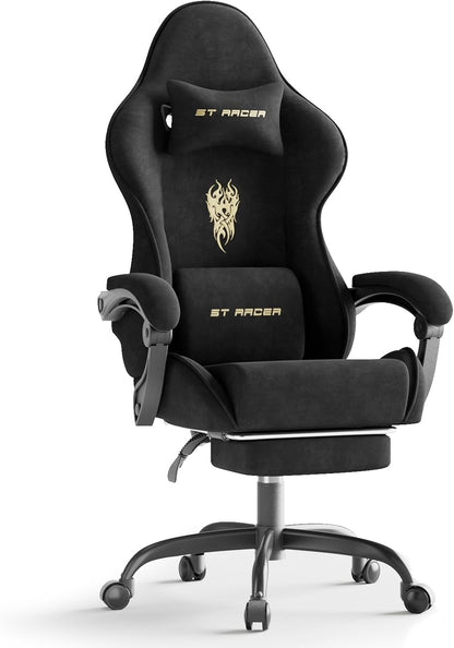 Ferghana Velvet Gaming Chair with Footrest