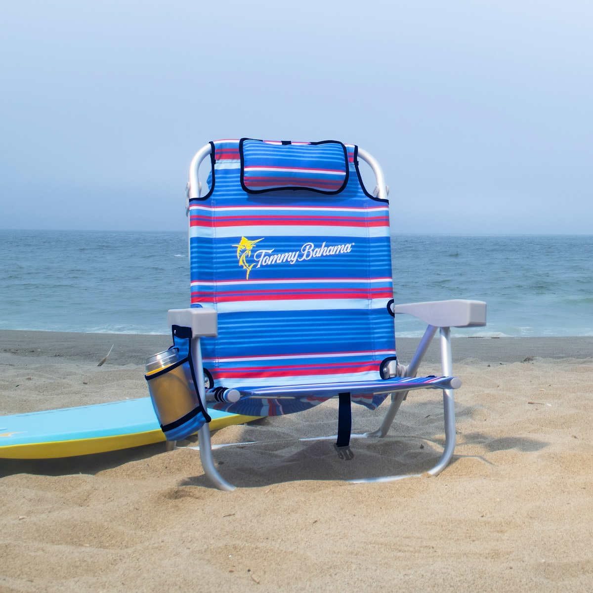 Tommy Bahama 5 Position Beach Chair (Blue Stripes)