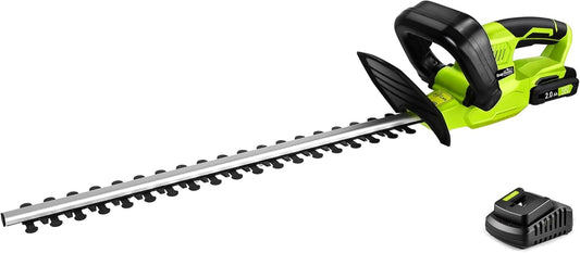 SnapFresh 20V Cordless Hedge Trimmer - 22 Dual-Action Blade,Electric Bush Trimmer,2.0Ah Battery & Fast Charger Included