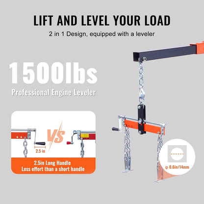 VEVOR 2 Ton Hydraulic Engine Hoist, Foldable