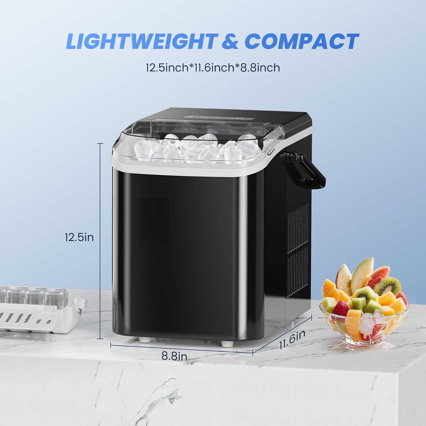NEWBULIG Countertop Ice Maker, 9-bullet ice