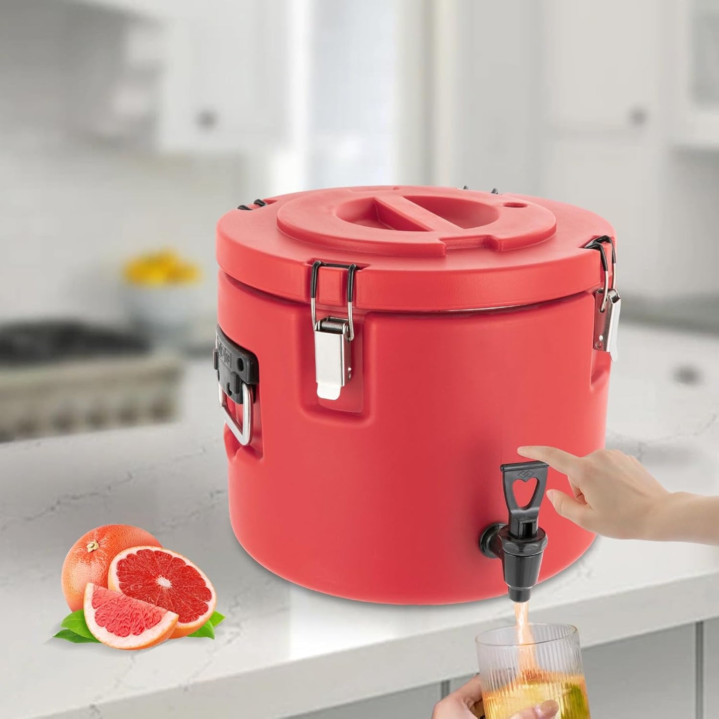 5.3 Gal Insulated Beverage Cooler, Red